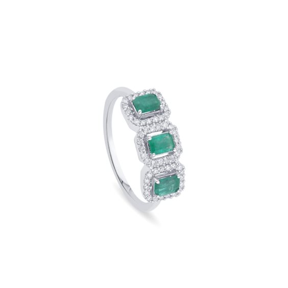 Anello Salvini Donna Mini Dora in Oro bianco Smeraldo 0.66 Ct 20114527 - 20114527